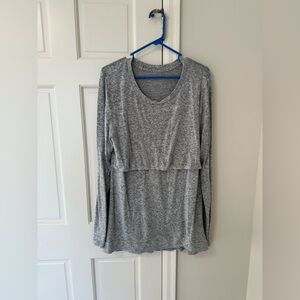 Latched Mama Everyday Nursing Sweater, Heather Gray, 1X